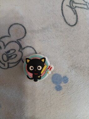 Little Cat Playing Baseball Shoe Charm Button
